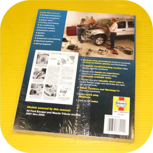 Repair Manual Book Ford Escape Mazda Tribute 01-03 NEW-11489