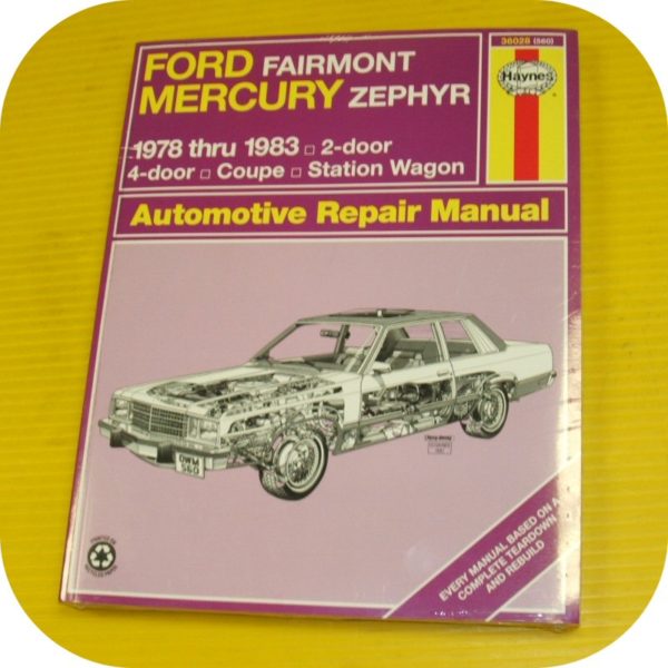 Repair Manual Book Ford Fairmont Mercury Zephyr 78-83-0