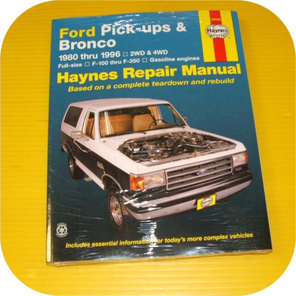 Repair Manual Book Ford Pickup Truck Bronco F150 89-96-0