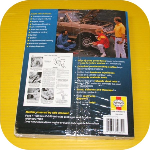 Repair Manual Book Ford Pickup Truck Bronco F150 89-96-11510