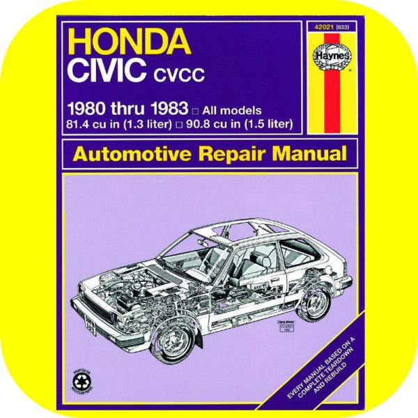 Repair Manual Book Honda Civic 1300 1500 80-83 Owners-0