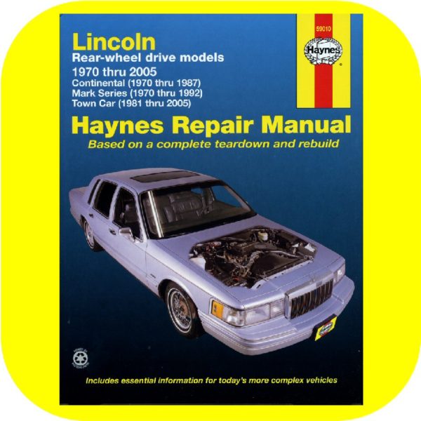 Repair Manual Book Lincoln Continental Town Car Mark V-0