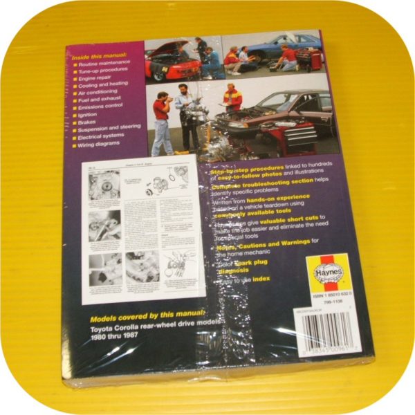 Repair Manual Book Toyota Corolla 80-87 Owners RWD GTS-10840