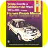 Repair Manual Book Toyota Corolla Geo Prizm 93-02 Owner-0