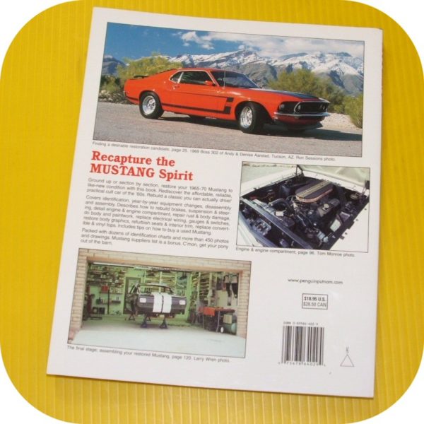 Ford Mustang Restoration Manual Book 289 GT350 V8 64-70 Fastback Notchback Conv-1265
