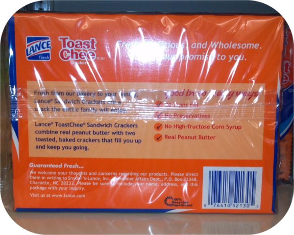 Toastchee Lance Sandwich Crackers Cheese Peanut Butter Crackers 6 pack NABS-19475
