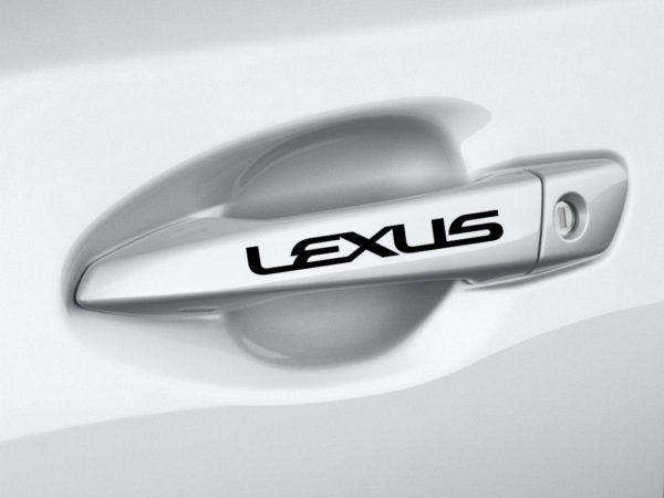 BLACK Pair Door Handle Sticker Emblem Logo Lexus ES GS IS LS LX SC 250 300 400-0