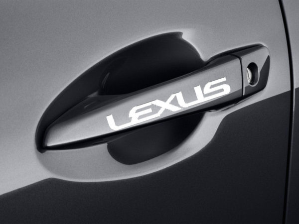 White Pair Door Handle Sticker Emblem Logo Lexus ES GS IS LS SC 250 300 400 460-0