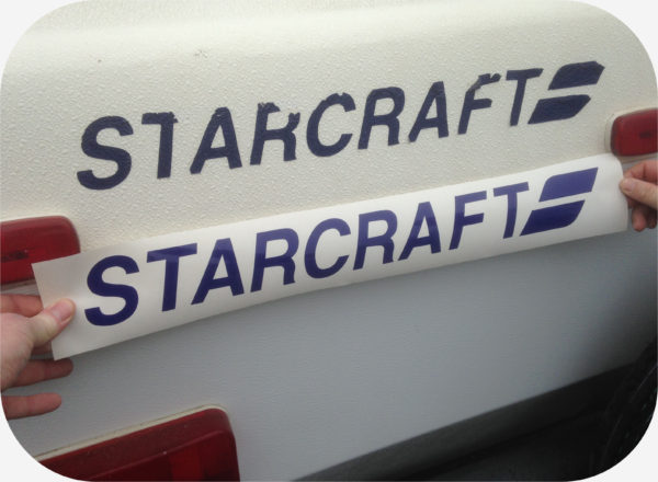 Decal for Starcraft Pop Up Tent Camper Travel Trailer Sticker Blue logo 8 10 12-20054