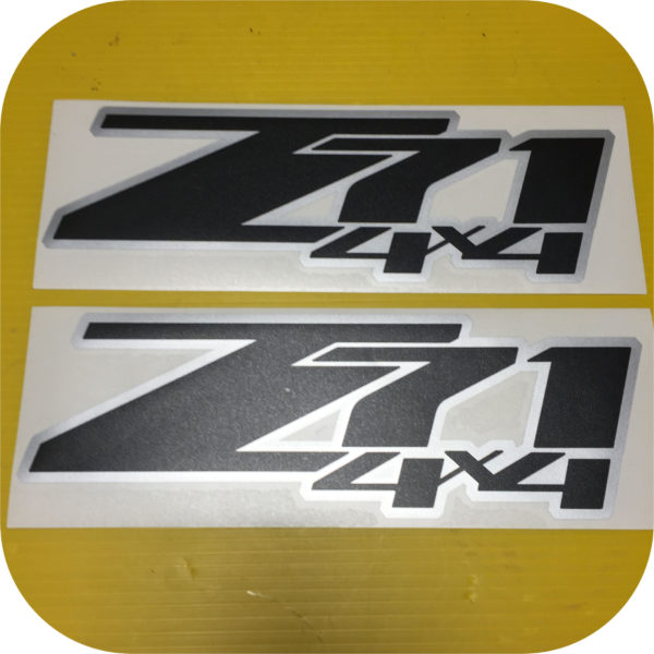 2 Black Silver Z71 4x4 Silverado GMC Sierra Pickup Bed Side Decal Sticker 2007up-0