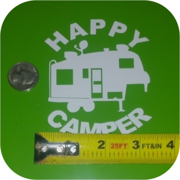 Happy Camper Vinyl Sticker 5th Wheel RV Keystone Forest River Heartland Hauler-19460